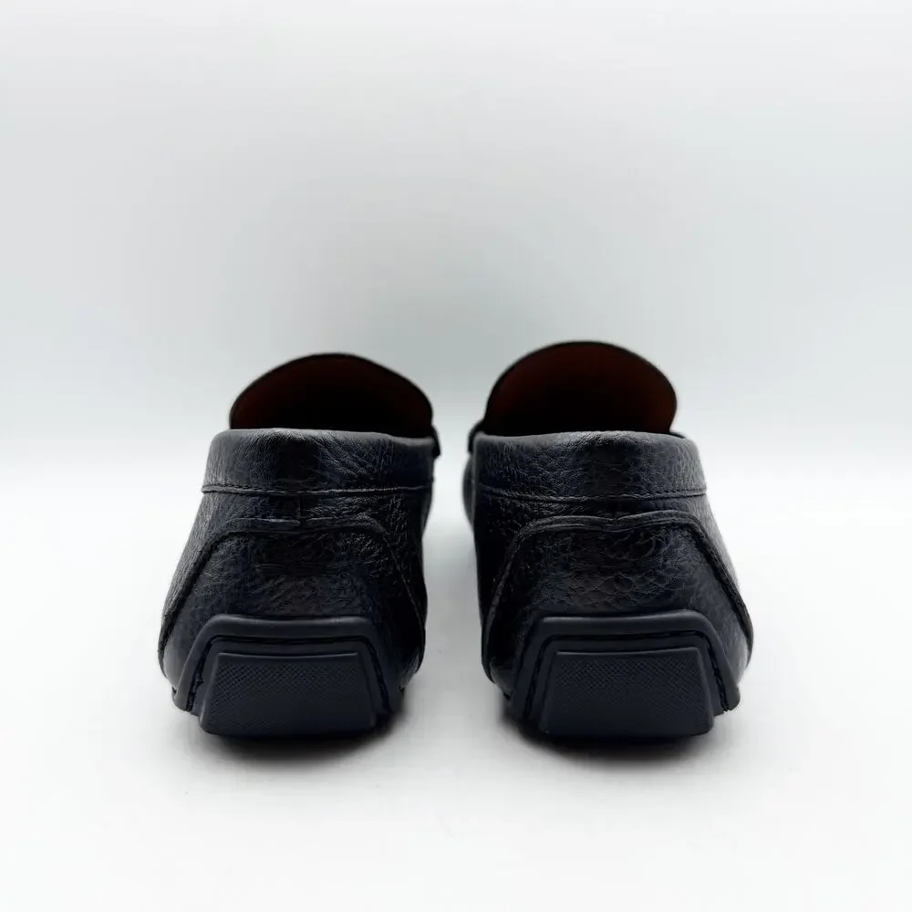 Coach Mens Luca Driver Loafer US 7.5 EU 40.5 Black Leather Slip On Round Toe NIB